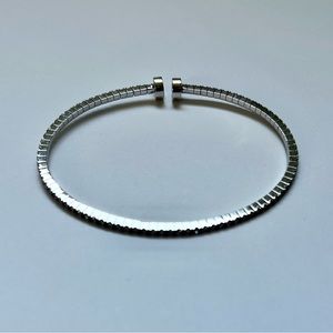 Beautiful Hand-Crafted Diamond Bangle w/ 18K White Gold